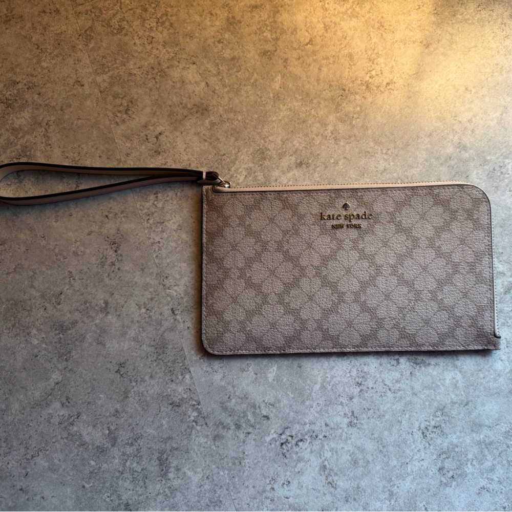Kate Spade Taupe Patterned Clutch